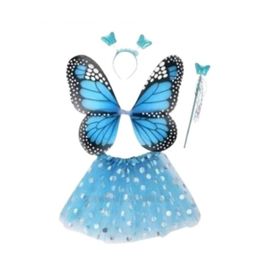 Set Aripi de Fluture FUNNY FASHION 010, albastru-negru/roz-negru, ZJA359652