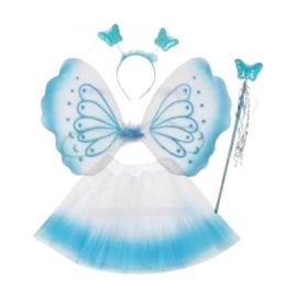 Set Aripi de Fluture FUNNY FASHION 012, albastru-alb/roz-alb, ZJA359654