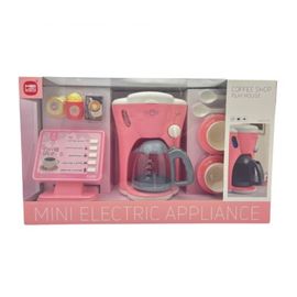 Set de joaca Aparat de cafea MEY LIAN SHENG LS8871C, roz, cu sunete, lumini si accesorii, ZJA345936