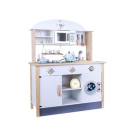 Bucatarie din lemn SIMPLE STYLE KITCHEN MSN19006, alb-albastru, cu accesorii, ZJA359671