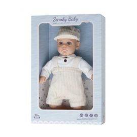 Кукла-мальчик с мягким телом и 6 звуками SENNBY BABY ER332G одежда белая, ZJA329551, 35см