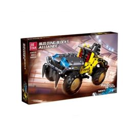 Конструктор Желтая машина-монстр JIE STAR 58039, с откатным механизмом, ZJA351152, 395 элементов