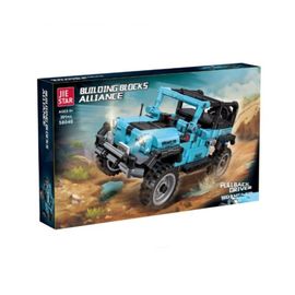 Конструктор Синий автомобиль-внедорожник JIE STAR 58040, с механизмом обратного хода, ZJA351153, 391 элементов
