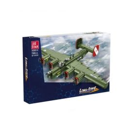 Конструктор Зелёный самолёт-бомбардировщик JIE STAR 61054, ZJA351342, 788 элементов