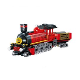 Конструктор 3 в 1 Красный поезд JIE STAR JJ9023, ZJA351336, 305 элементов