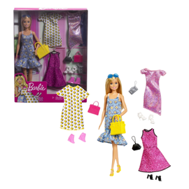 Papusa BARBIE, cu 4 tinute