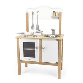 Bucatarie din lemn VIGA cu accesorii, culoarea alba