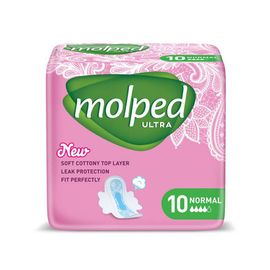 Прокладки гигиенические MOLPED Normal Wings Anatomic 4 капли, 10шт.