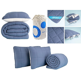 Set patura Othello Egeo Life, microgel, 2 fete de perna, denim, 792 g, 220x240 cm