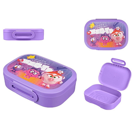 Lunch-box Plastishka Smesarichi, pentru copii, 0.98 l, 18x13x5 cm, liliac