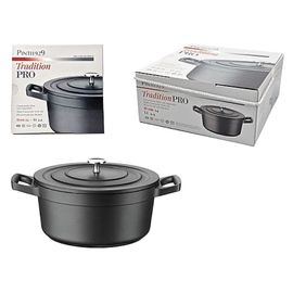 Cratita cu capac PINTI Prima Tradition Pro Black, 24cm, 4.4l