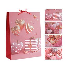 Пакет подарочный Sf.Valentine Сердце и подарок, 30x12xH40см