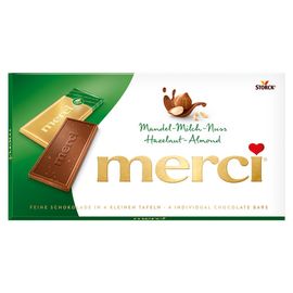 Ciocolata MERCI TABLETA HAZERLNUT&ALMOND, 100 g