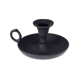 Sfesnic de metal pentru 1 lumanare D13cm, negru, maner-inel