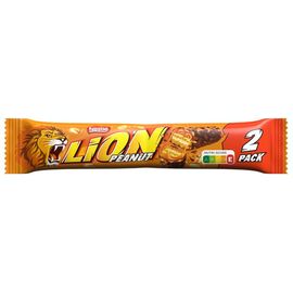 Batonas de ciocolata LION Duo, cu arahide, 62g