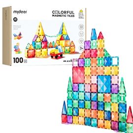 Set multicolor de constructie magnetic, 100 buc