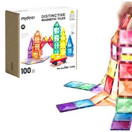 Set multicolor de constructie magnetic, 100 elemente