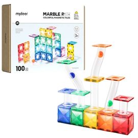 Set de constructie magnetic „Traseul de marmura”, 100 buc