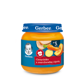 Piure de legume GERBER, cu carne de vita, 5+ luni, 125 g