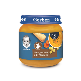 Piure de legume GERBER, cu iepure, 5+ luni, 125 g