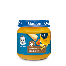 Piure-supa de legume GERBER, cu iepure, 5+ luni, 125 g