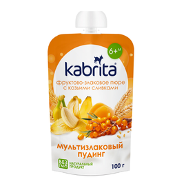 Piure KABRITA Budinca cu cereale, cu frisca de capra, fructe si cereale, 6+ luni, 100 g