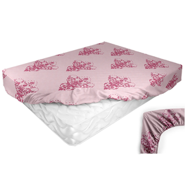 Cersaf de pat BUMBACEL PREMIUM Satin, FLORY Double, SF1703, cu elastic, 200x220 cm