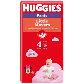 Трусики для детей HUGGIES №4, для девочек, 9-14 кг, 52 шт