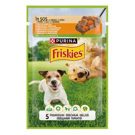 Корм влажный FRISKIES Adult для собак, курица, морковь 85 г