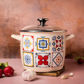 Кастрюля эмалированная METALAC Imperial, стеклянная крышка, 20 cм, 5.1 л