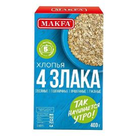 Хлопья овсяные MAKFA 4 злака, 400 г