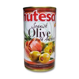 Olive verzi HUTESA, cu hamsie, 350 g
