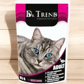 Hrana umeda DR.TREND, pentru pisici adulte, cu rata, 85 g