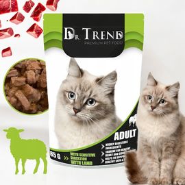 Hrana umeda DR.TREND, pentru pisici adulte, cu digestie sensibila, miel, 85 g