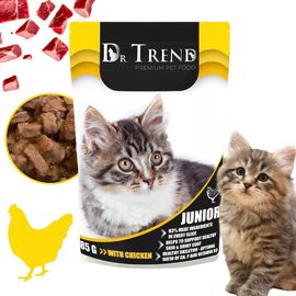Hrana umeda pentru pisoi juniori DR.TREND, cu pui, 85 g