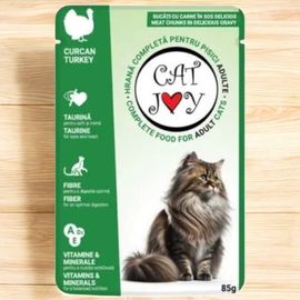 Корм для кошек CAT JOY, влажный, с индейкой, для взрослых котов, 85г