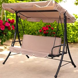 Banca-balansoar cu copertina, 1.7x1.1x1.5m, 2 culori