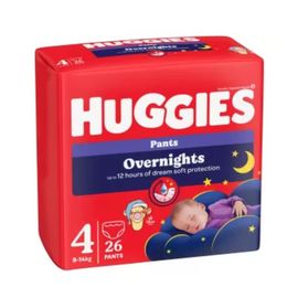 Scutece - chilotei HUGGIES Overnights Pants 4, (9-14 kg), 26 buc