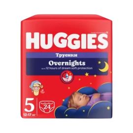 Ночные трусики HUGGIES Overnights Pants 5, (12-17 кг), 24 шт