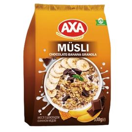 Гранола AXA с шоколадом и бананом, 330 г