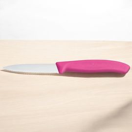 Cutit VICTORINOX Swiss Classic, paring, 8cm, wavy, pointer tip, pink, 6.7636.115