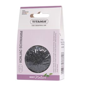 Губка для волос TITANIA «BAMBOO CHARCOAL», черная, сухая, диаметр 6 см