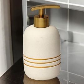 Диспенсер для жидкого мыла Golden Stripes, белый, керамика, 400 мл
