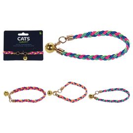 Zgarda pentru pisici CATS, cu clopotel, 3 culori, D30x1.3 cm