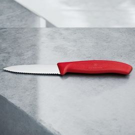 Cutit VICTORINOX Swiss Classic, paring, 8cm, wavy, pointer tip, red, 6.7631