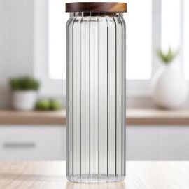 Borcan de depozitoare cu capac UJMFG-038, sticla, 1.6 l