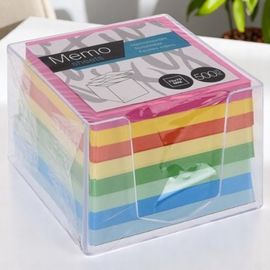 ​Hаrtie Memory Stick, cutie de plastic, multicolorа, 500 foi, 8.5 x 8.5 cm