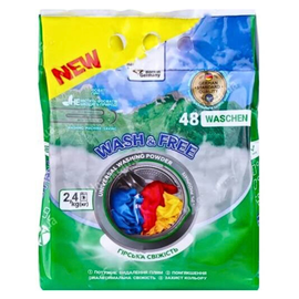 Стиральный порошок WASH&FREE, горная свежесть, универсальный, 2400 г