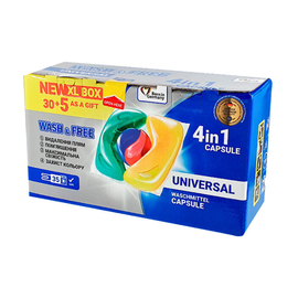 Капсулы для стирки WASH&FREE Universal, 35 шт