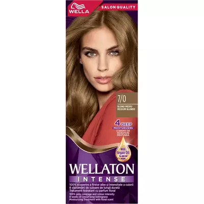 Крем-краска для волос WELLATON, 7/0 Средний блонд, 110 мл